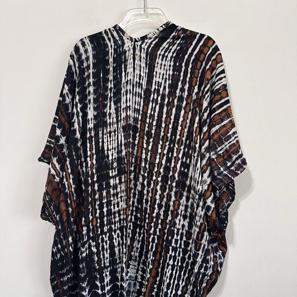 Suzie Blue Bali Kimono Open Front One Size Tie Dye Swim Cover Vacation Boho NEW - Picture 6 of 6